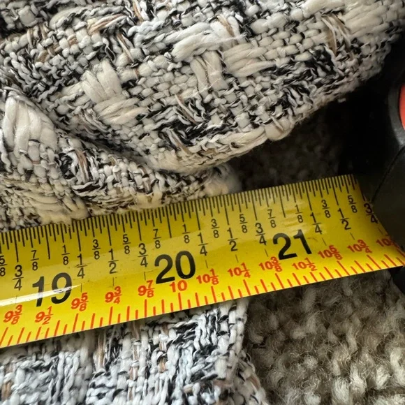 EXPRESS NEUTRAL PRINT PADDED SHOULDER TWEED BLAZER SZ L - Picture 10 of 11